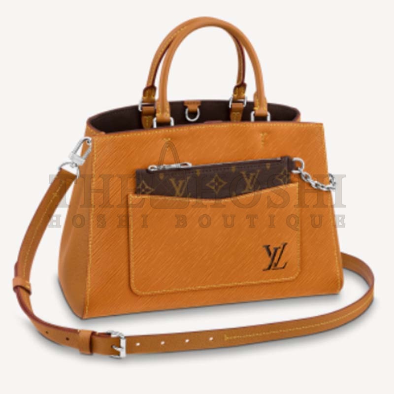 L0vis Vvtt0n LV Women Marelle Tote MM Gold Miel Brown Epi Grained Cowhide Master Quality
