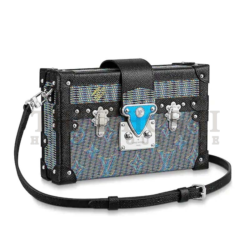 L0vis Vvtt0n LV Women Petite Malle Handbag Monogram LV Pop Print-Blue Master Quality