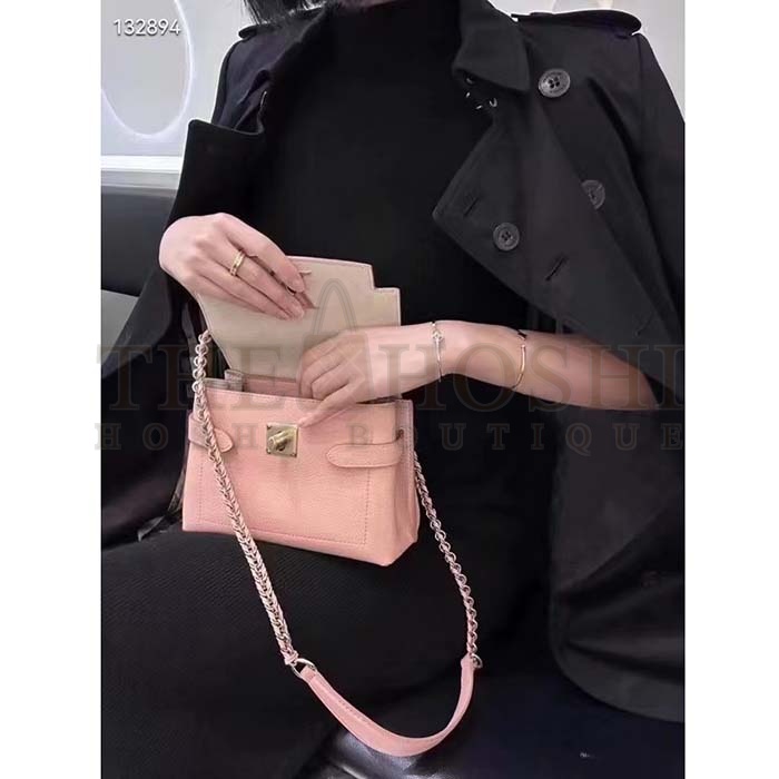 L0vis Vvtt0n LV Women Lockme Ever Mini Handbag Pink Grained Calf Leather Master Quality