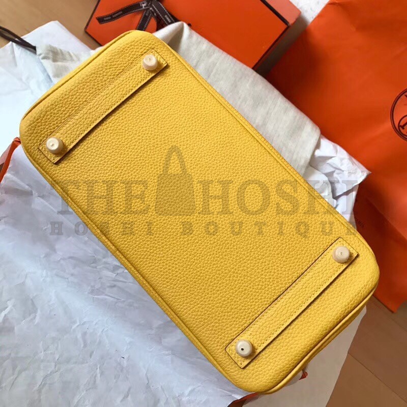 H**me5 Yellow Birkin 30cm Clemence Handmade Bag Master Quality