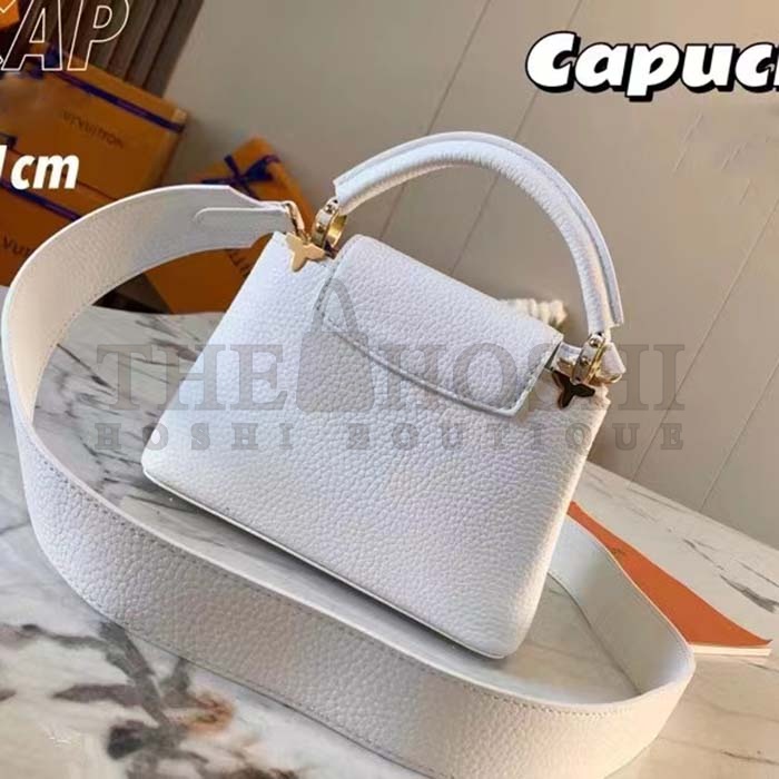 L0vis Vvtt0n LV Women Capucines Mini Handbag Galet Taurillon Leather Master Quality