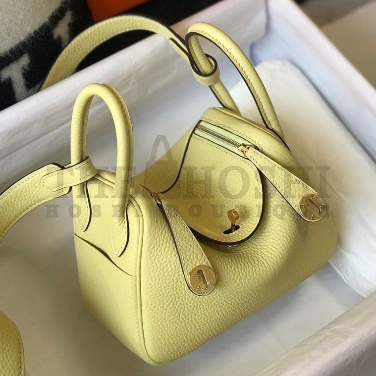 H**me5 Lindy Mini Bag In Jaune Poussin Clemence Leather GHW Master Quality