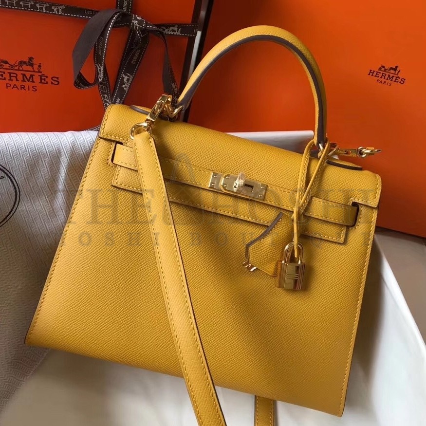 H**me5 Kelly 25cm Sellier Bag In Yellow Epsom Leather Master Quality