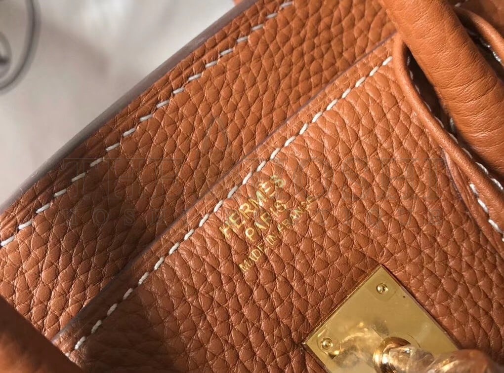 H**me5 Birkin 25 Bag In Gold Clemence Leather with GHW Master Quality