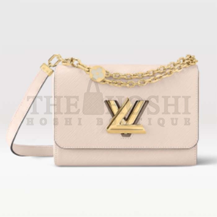 L0vis Vvtt0n LV Women Twist MM Handbag Quartz White Epi Grained Leather Master Quality