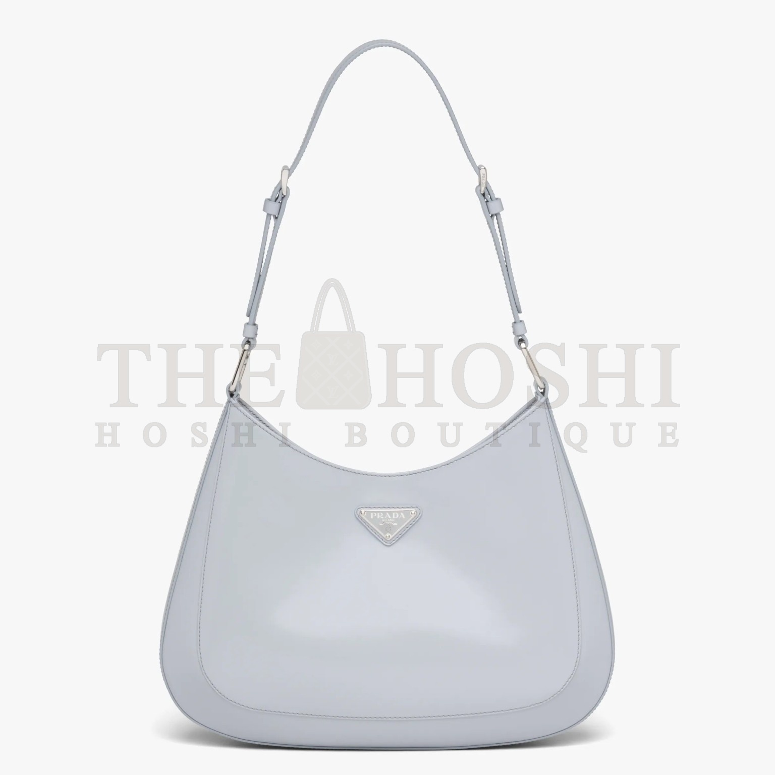 Pra*a Cleo Shoulder Large Bag In Blue Brushed Leather Master Quality