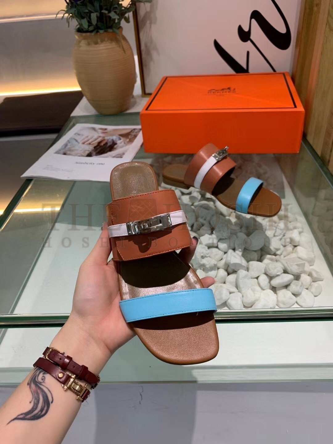 H**me5 Avenue Sandals In Multicolour Calfskin Master Quality