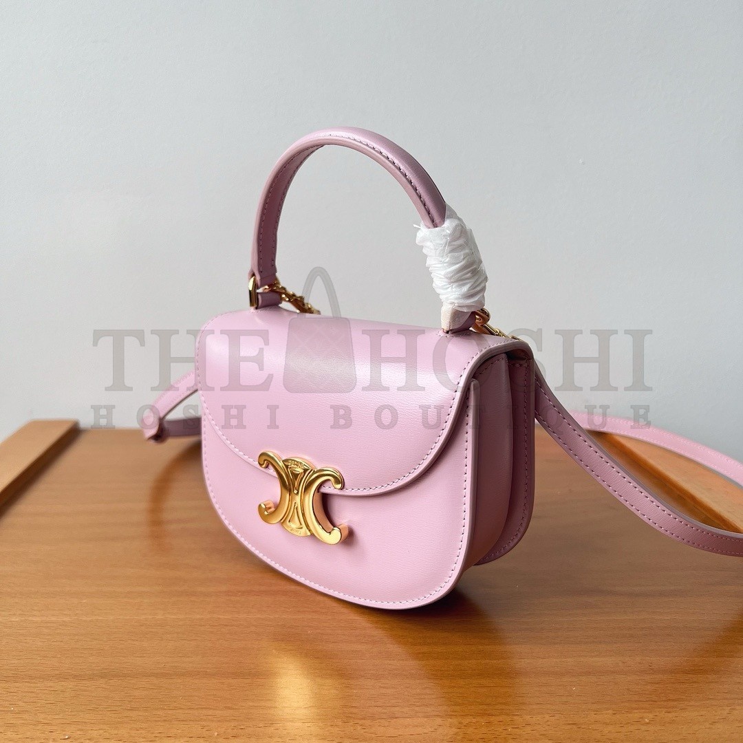 Ce1i*e Mini Besace Clea Bag in Petal Calfskin Master Quality