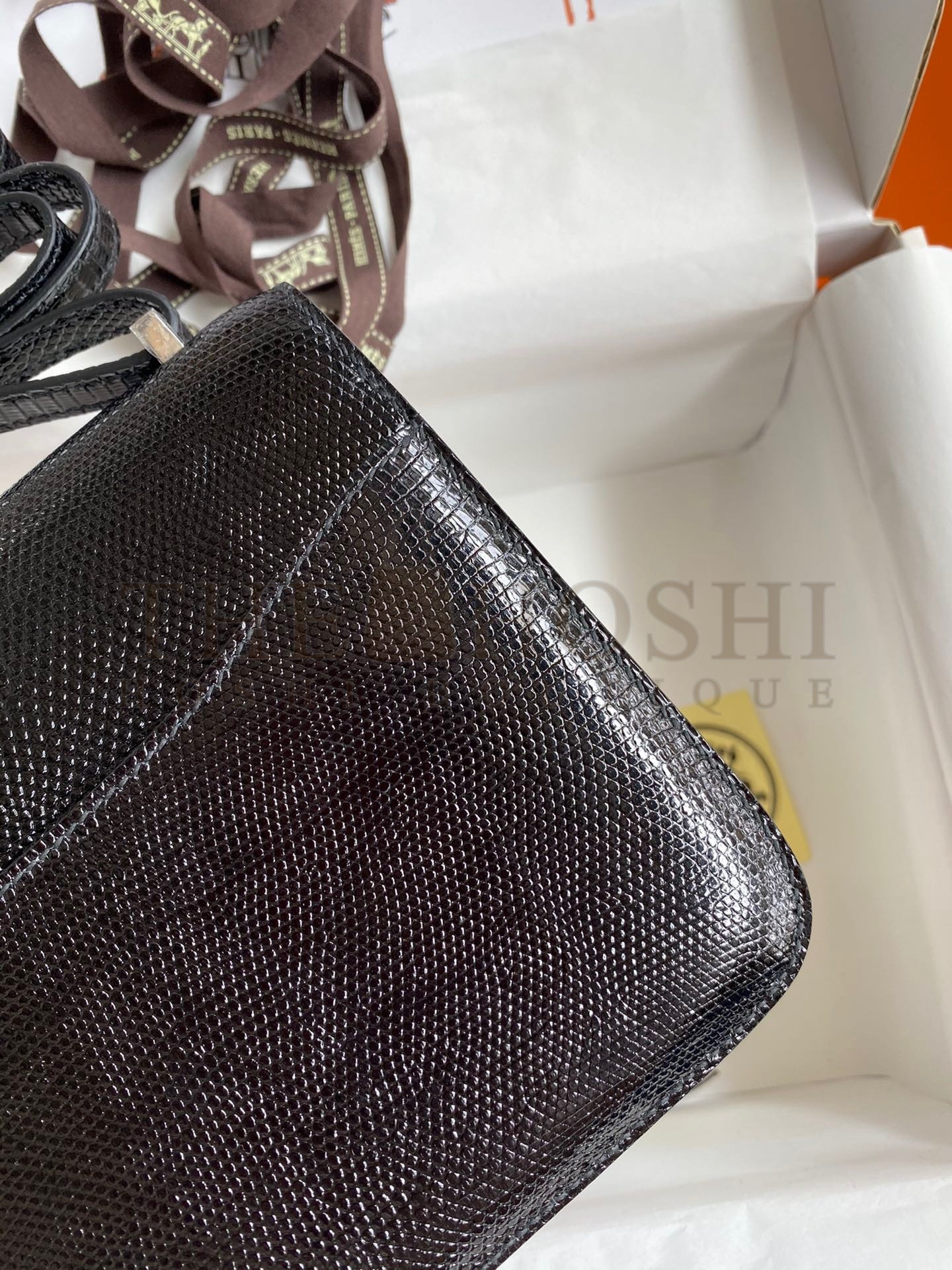 H**me5 Constance 18 Handmade Bag In Black Lizard Leather Master Quality