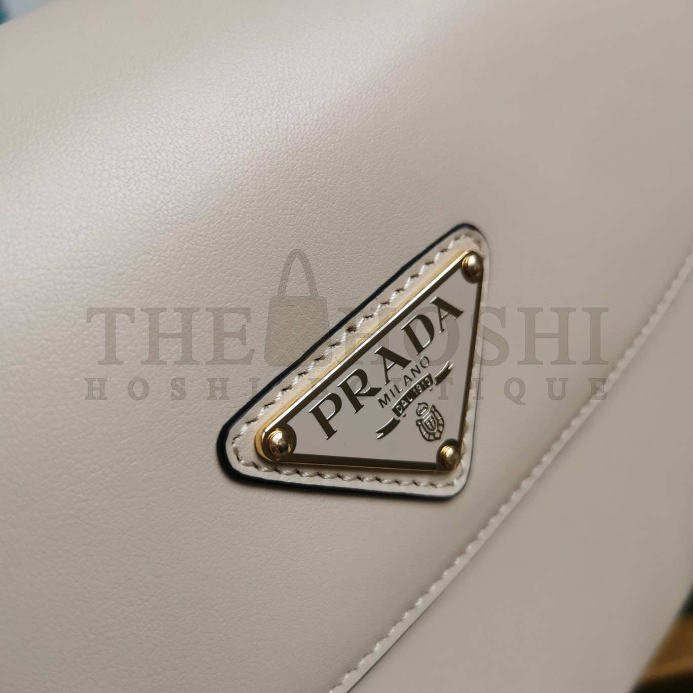 Pra*a Arque Shoulder Bag with Flap in Beige Leather Master Quality