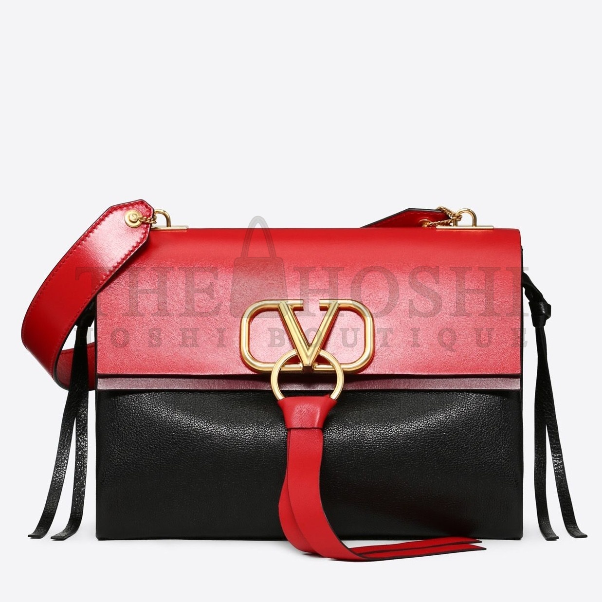 Va1e*ntin0 Garavani Red/Black Medium VRing Shoulder Bag Master Quality