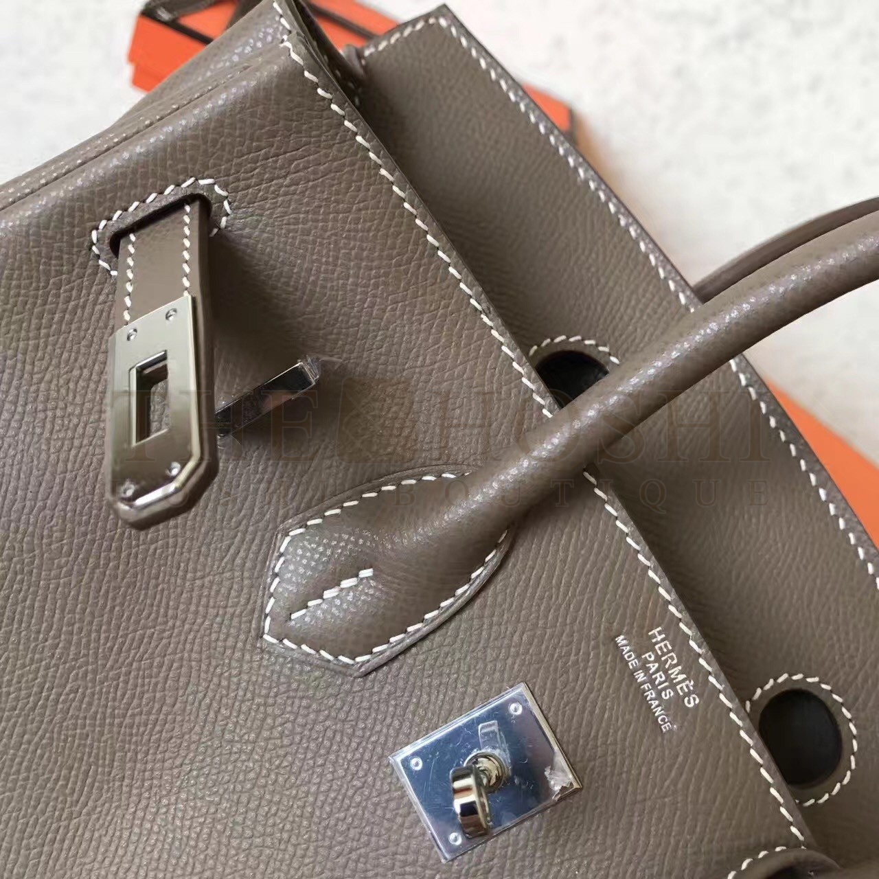 H**me5 Taupe Birkin 25cm Epsom Handmade Bag Master Quality