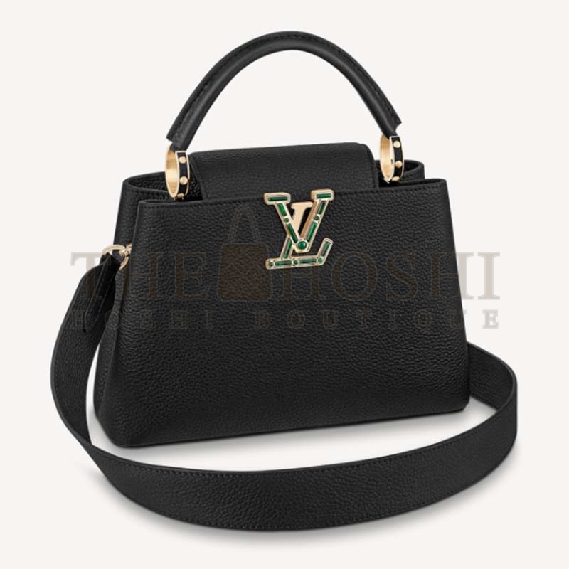 L0vis Vvtt0n LV Women Capucines BB Handbag Black Taurillon Cowhide Leather Master Quality
