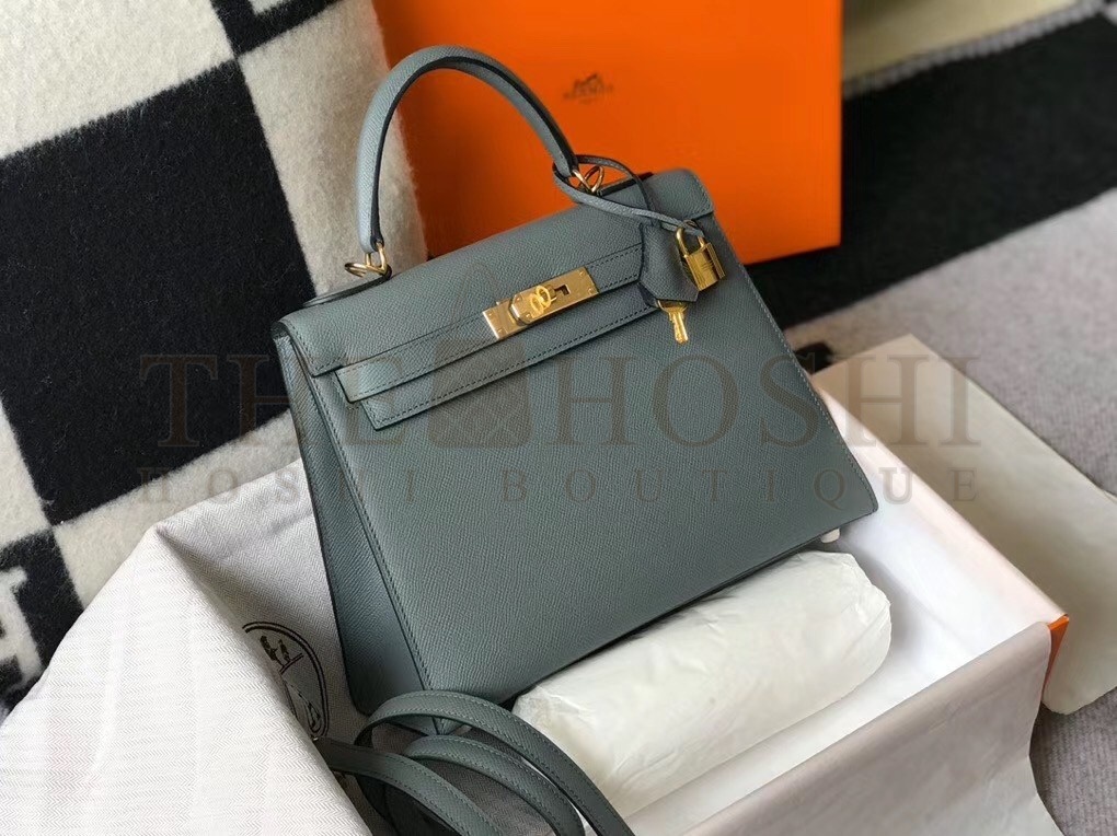 H**me5 Vert Amande Epsom Kelly 28cm Sellier Bag GHW Master Quality
