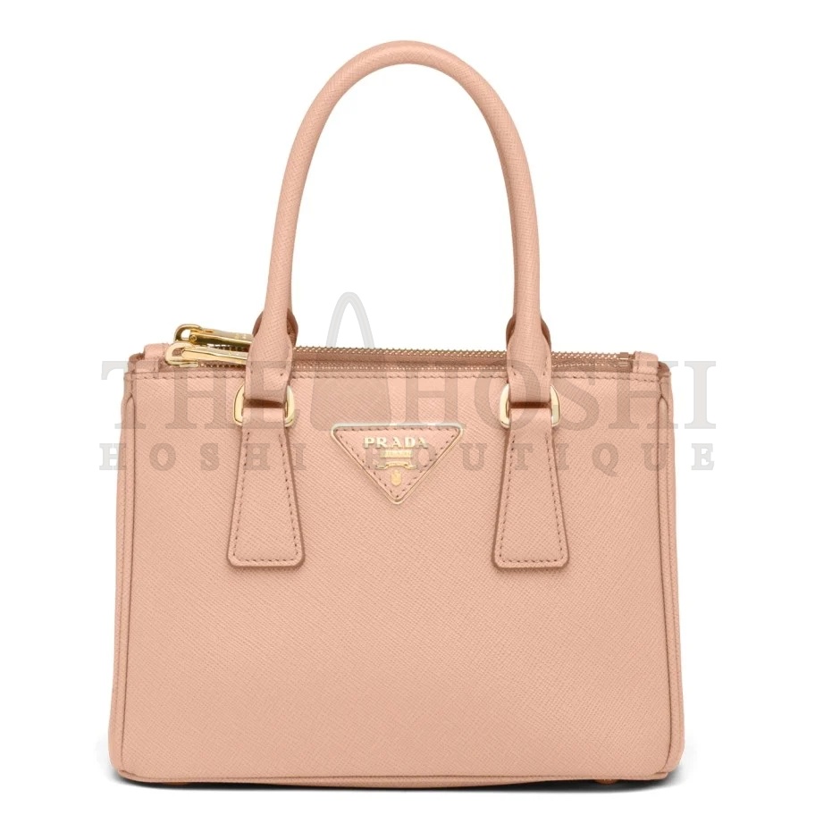 Pra*a Mini Galleria Bag In Powder Pink Saffiano Leather Master Quality