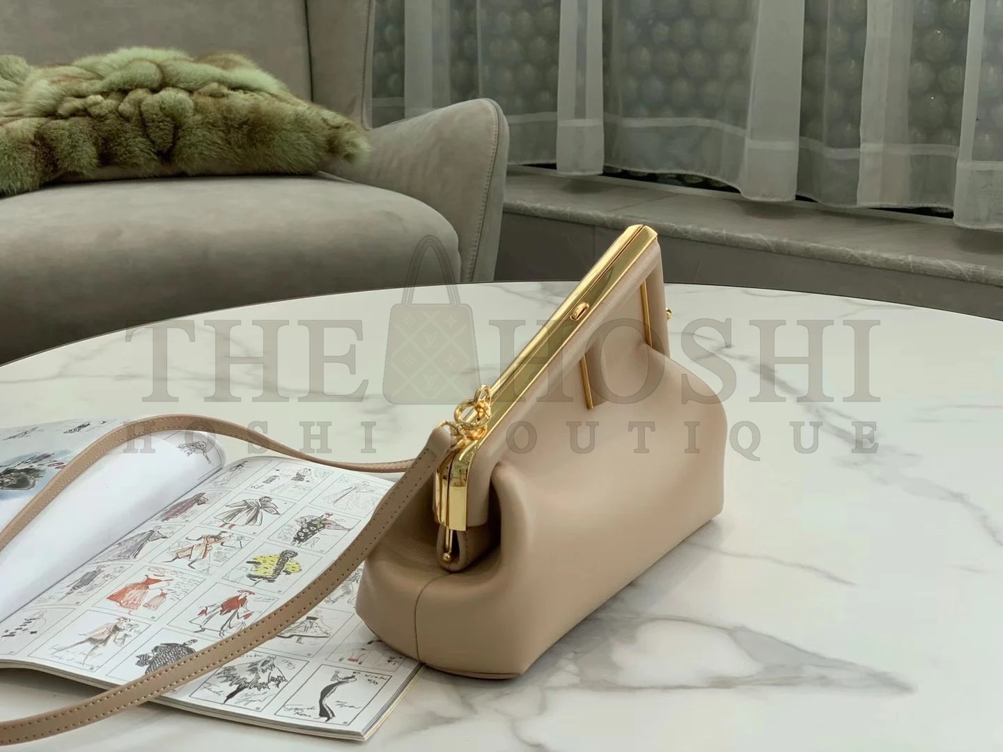 F**di First Small Bag In Beige Nappa Leather Master Quality