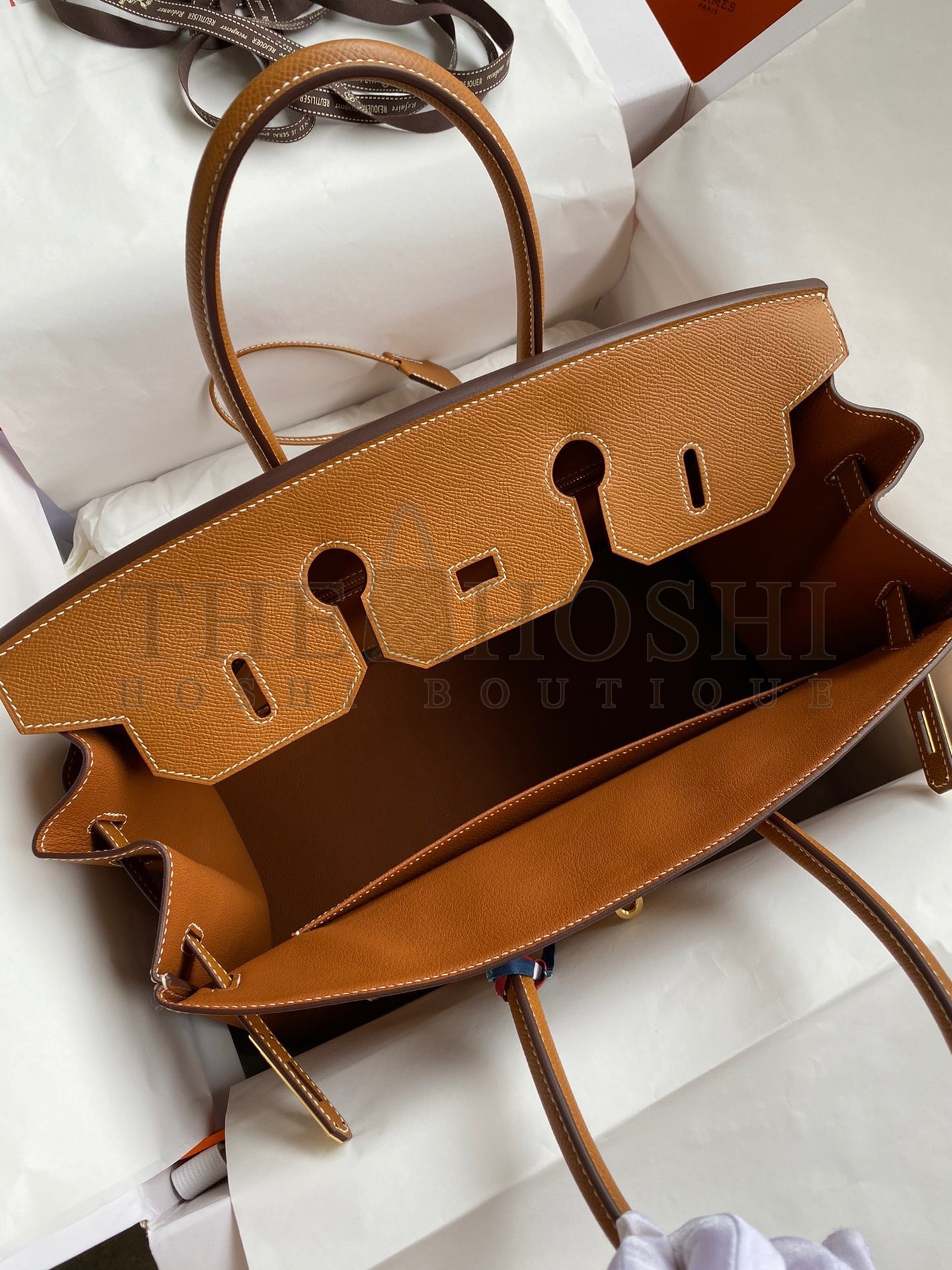 H**me5 Birkin 35 Retourne Handmade Bag In Gold Epsom Calfskin Master Quality