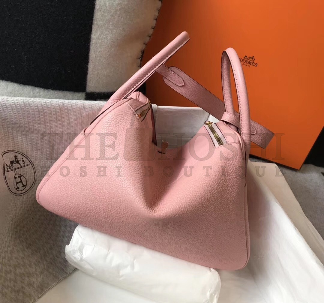 H**me5 Lindy 30cm Bag In Pink Clemence Leather Master Quality