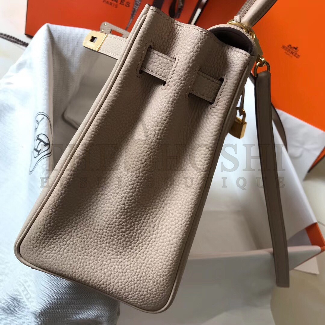 H**me5 Kelly 32cm Retourne Bag In Argile Clemence Leather Master Quality