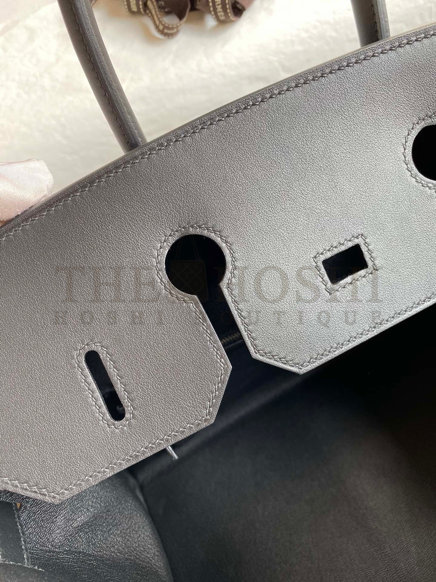 H**me5 Birkin 35 Handmade Bag In Toile &amp; Black Swift Leather Master Quality