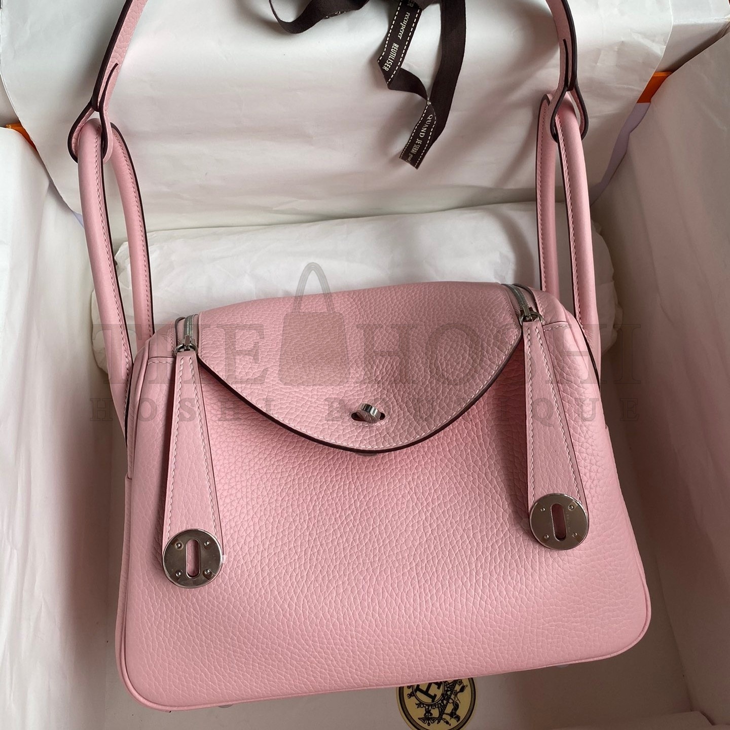 H**me5 Lindy 26 Handmade Bag In Rose Sakura Clemence Leather Master Quality