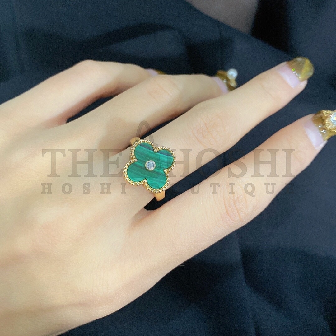 V*n Cl**f & Arpels Clover Ring with D1am0nds Replica, Vintage Alhambra ring, Three Colours Available Master Quality