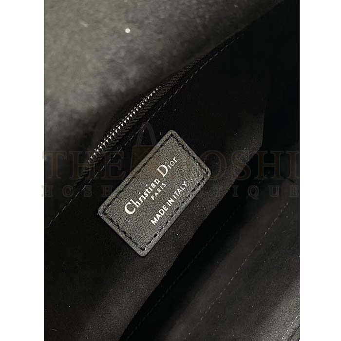 D10r Women CD Medium Lady D10r Bag Black Cannage Lambskin Silver Master Quality