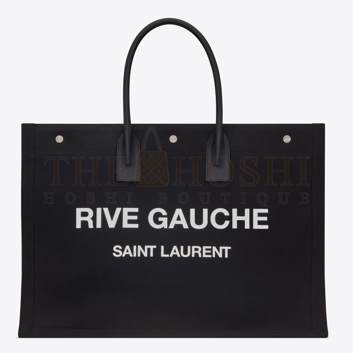 Sa1nt Lau*nt Rive Gauche Tote Bag in Black Linen and Leather Master Quality