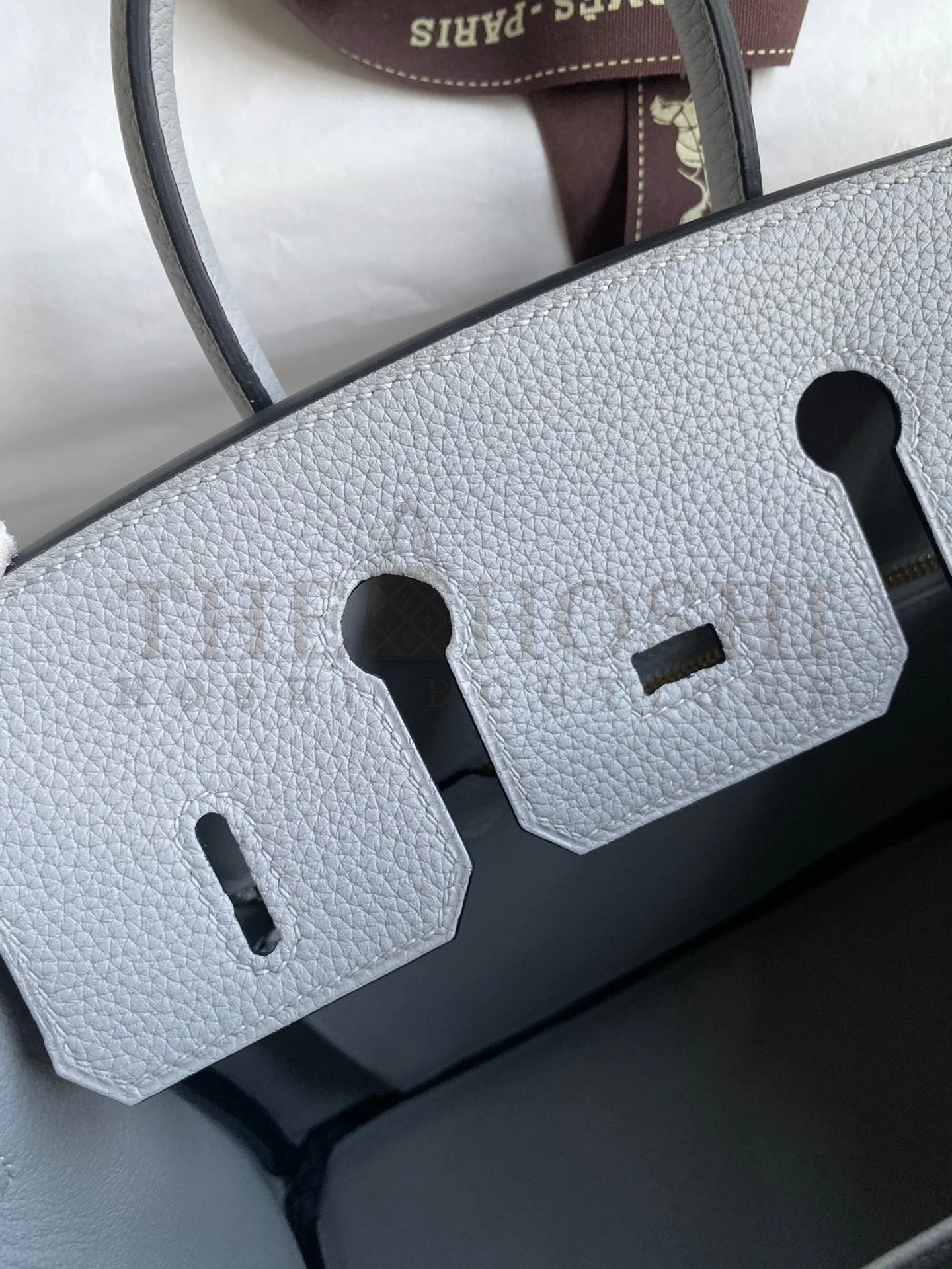 H**me5 Birkin 25 Retourne Handmade Bag In Blue Glacier Clemence Leather Master Quality