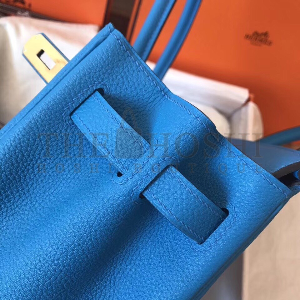 H**me5 Blue Zanzibar Birkin 30cm Clemence Handmade Bag Master Quality
