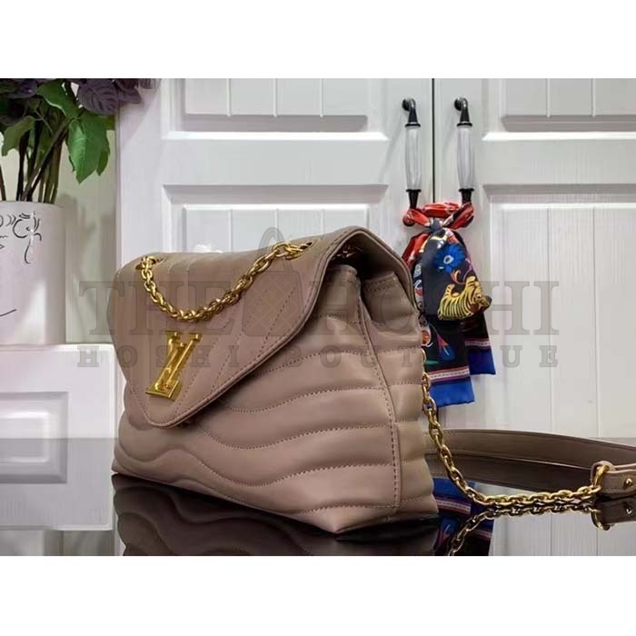 L0vis Vvtt0n LV Women New Wave Chain Bag GM Dark Taupe Quilted Smooth Calf Leather Master Quality