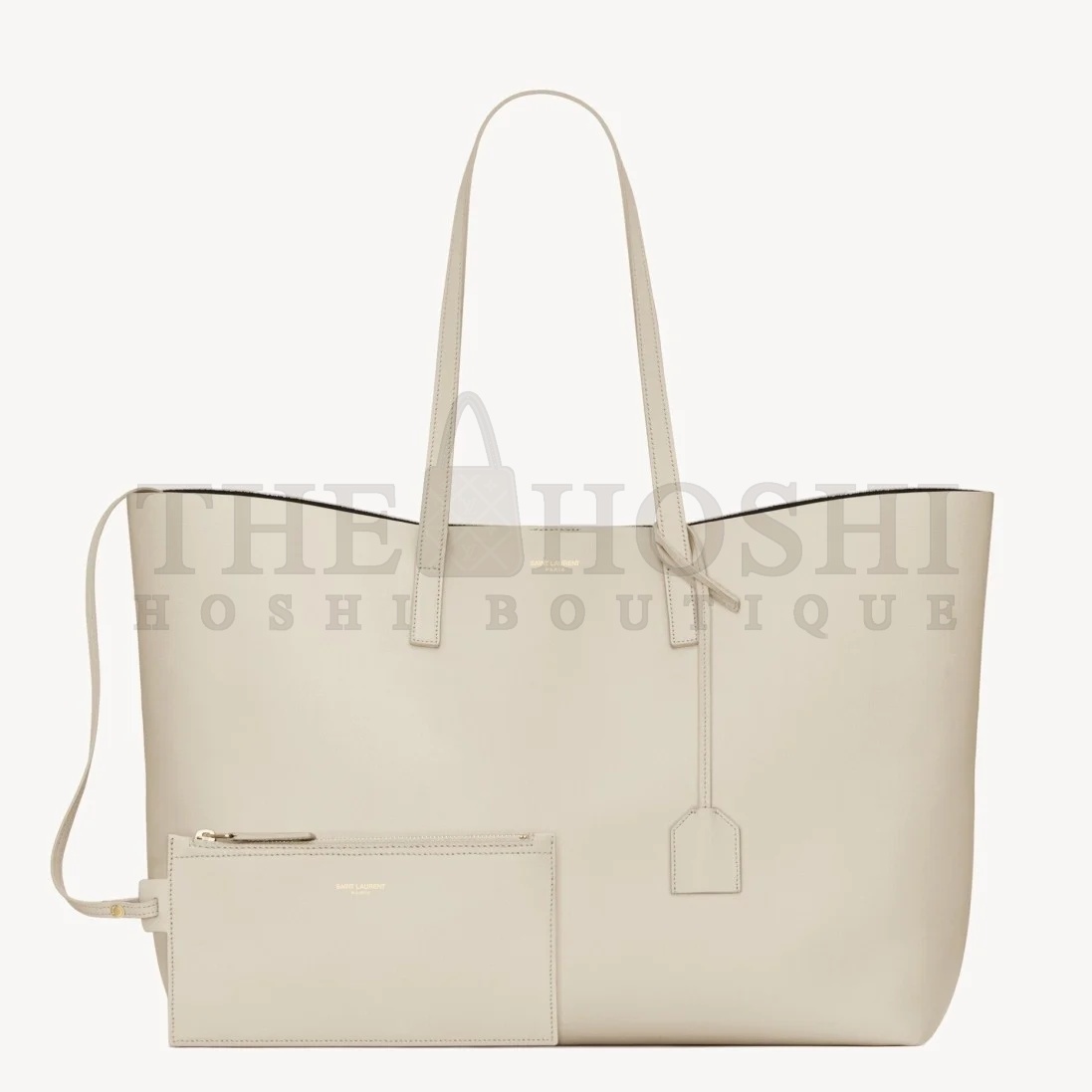 Sa1nt Lau*nt Shopping Tote Bag in White Leather Master Quality
