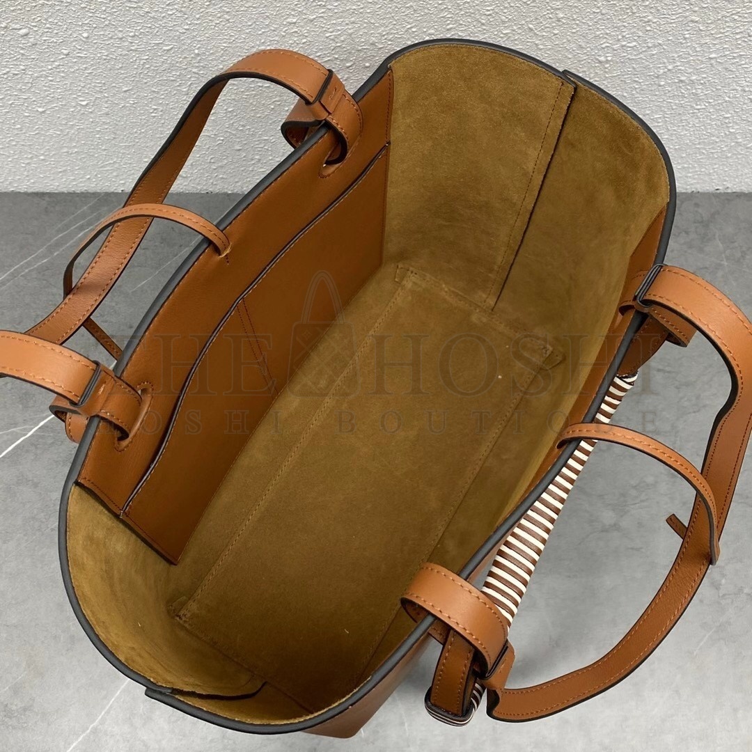 L0ew* Small Anagram Tote In Brown Calfskin Master Quality