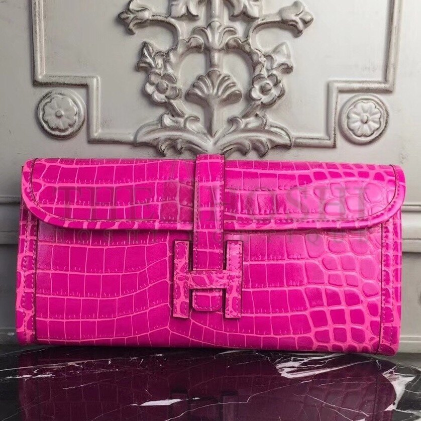 H**me5 Jige Elan 29 Clutch In Rose Red Crocodile Leather Master Quality