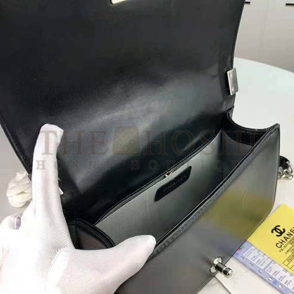 Ch**el Women Flap Bag with Top Handle in Calfskin-Black Master Quality