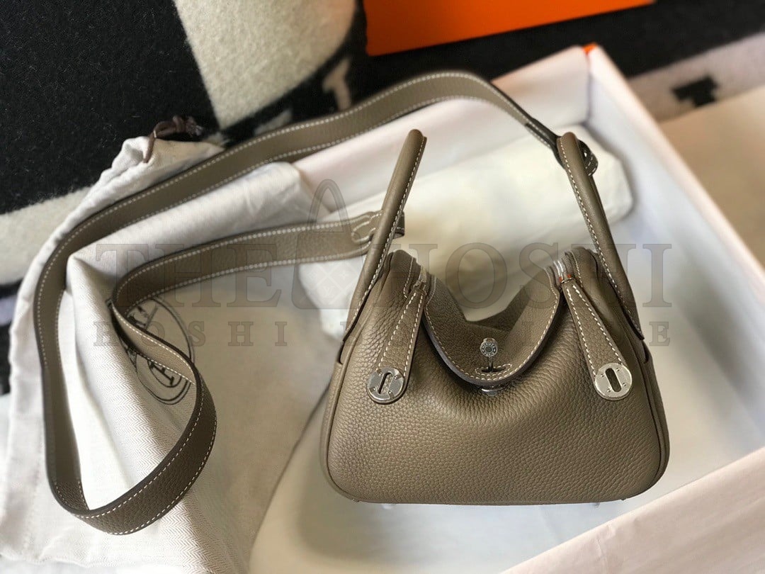 H**me5 Lindy Mini Bag In Taupe Clemence Leather PHW Master Quality