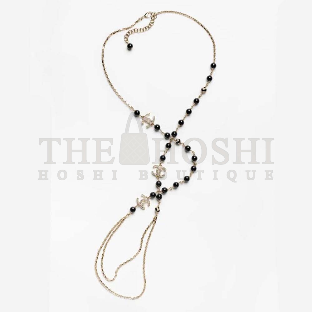 Ch**el Women Long Necklace in Metal Glass Pearls and Strass Master Quality