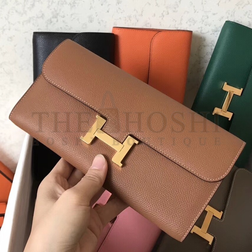 H**me5 Brown Epsom Constance Long Wallet Master Quality