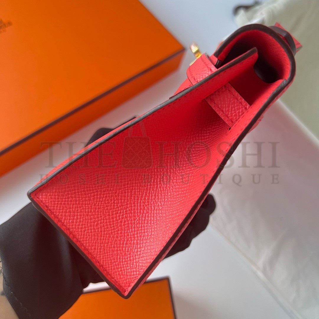 H**me5 Kelly Pochette Handmade Bag In Rose Texas Epsom Calfskin Master Quality