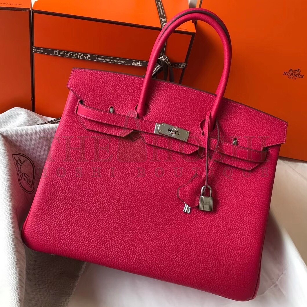 H**me5 Rose Red Clemence Birkin 35cm Bag Master Quality