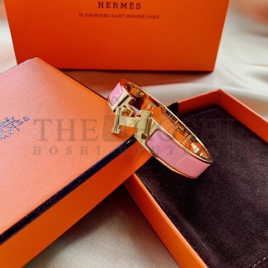H**me5 Clic H bracelet, Pink Enamel, Rose Gold Master Quality