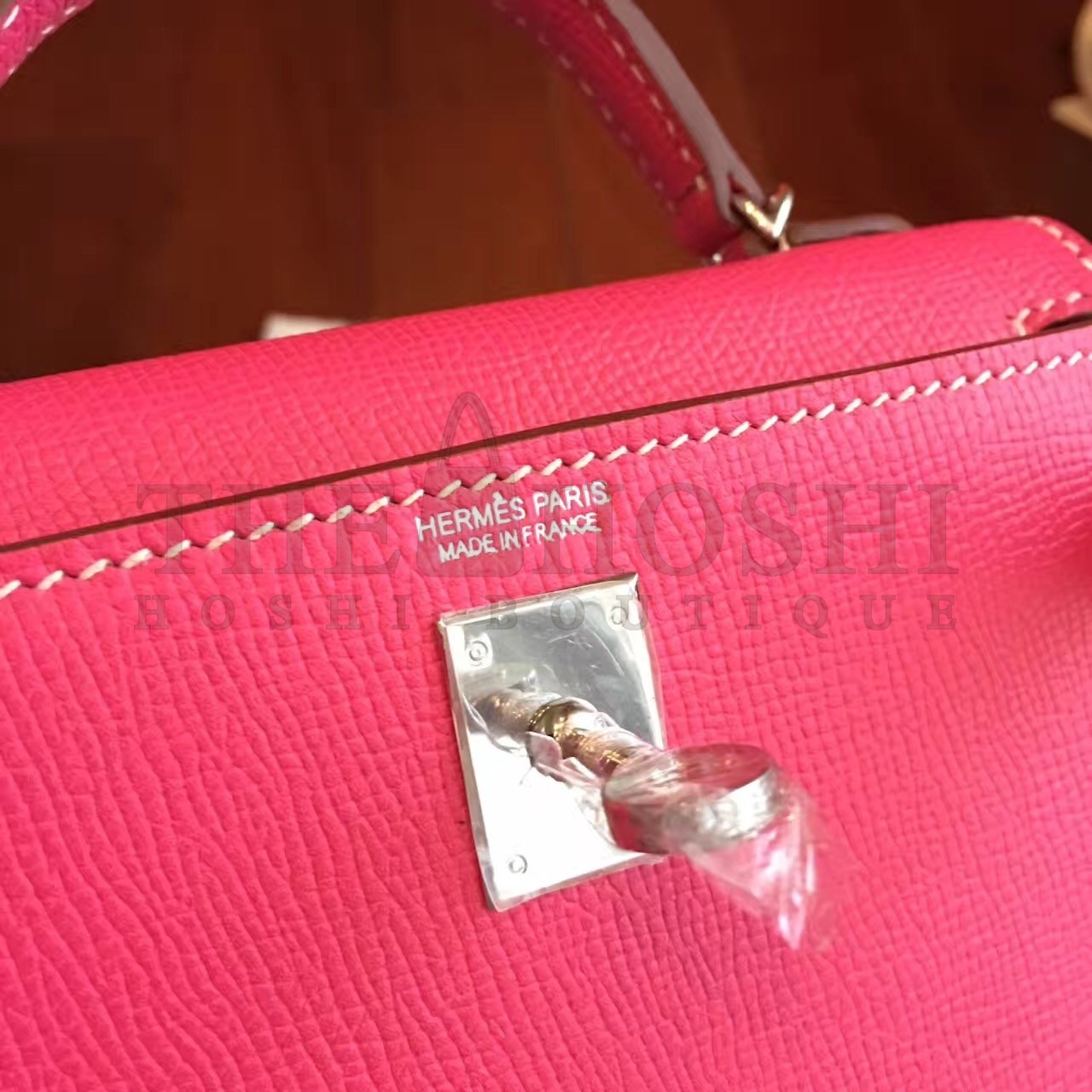 H**me5 Rose Tyrien Epsom Kelly Mini II Handmade Bag Master Quality