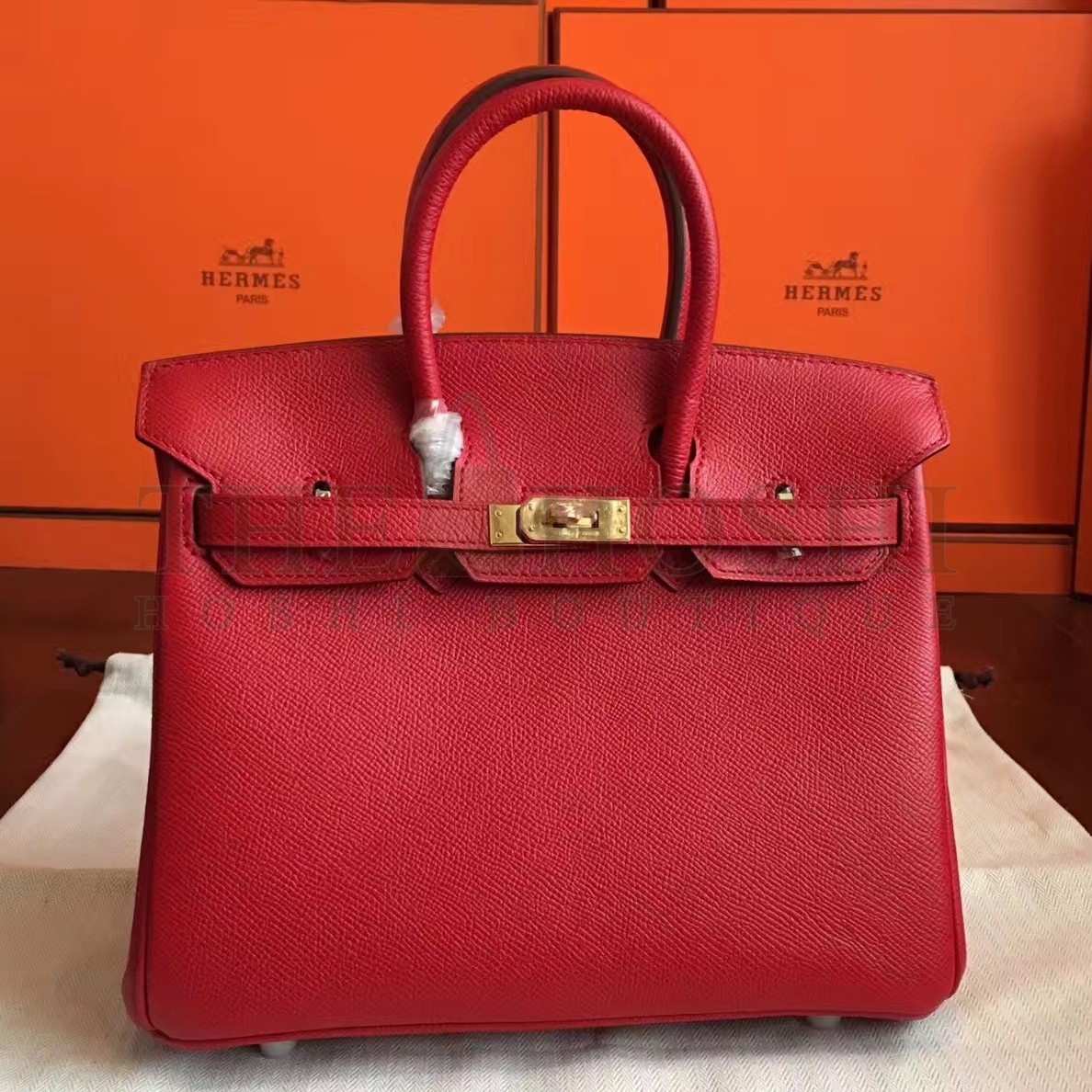 H**me5 Red Birkin 25cm Epsom Handmade Bag Master Quality
