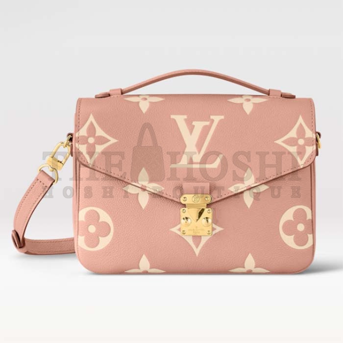 L0vis Vvtt0n LV Women Pochette Métis Handbag Trianon Pink Cream Embossed Grained Cowhide Master Quality