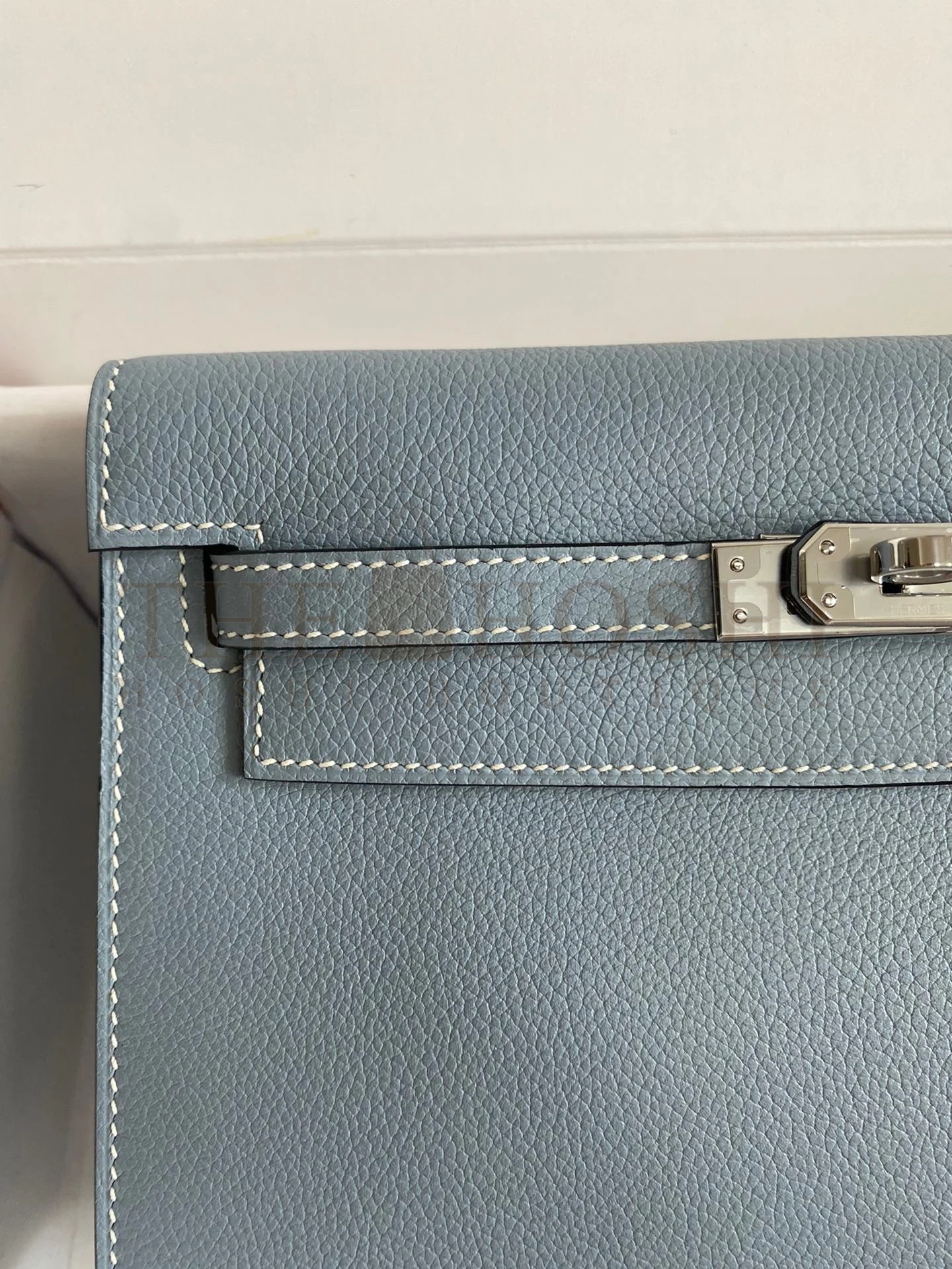 H**me5 Kelly Danse II Handmade Bag In Blue Lin Evercolor Calfskin Master Quality