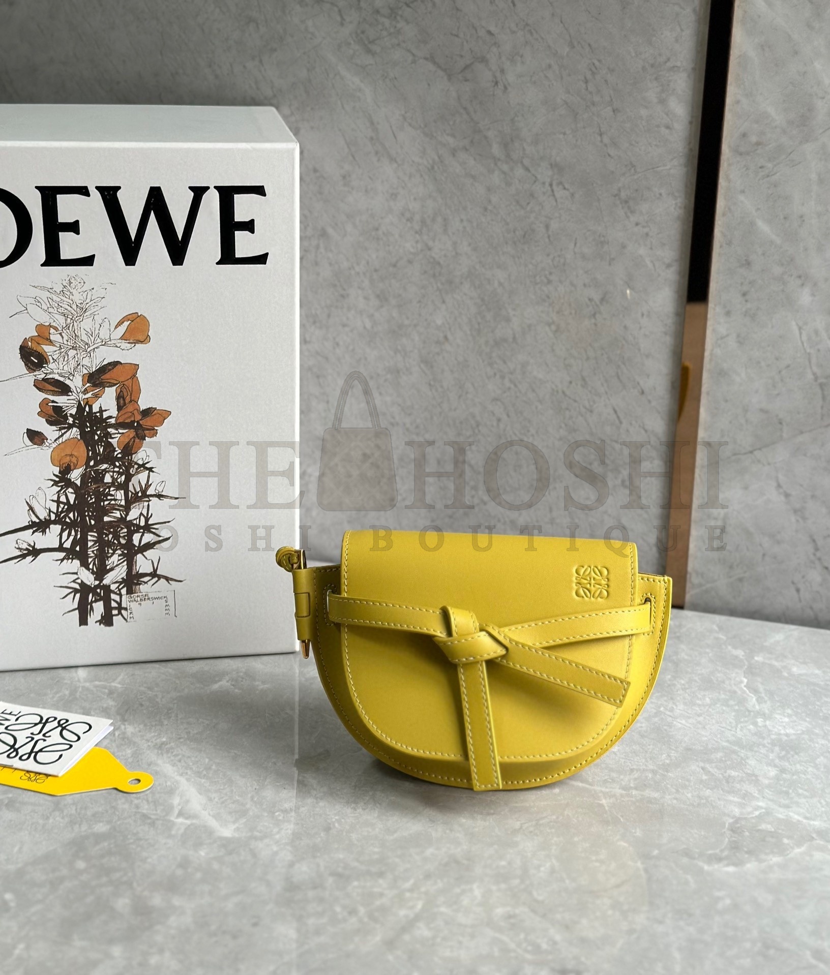 L0ew* Gate Dual Mini Bag in Yellow Calfskin Master Quality