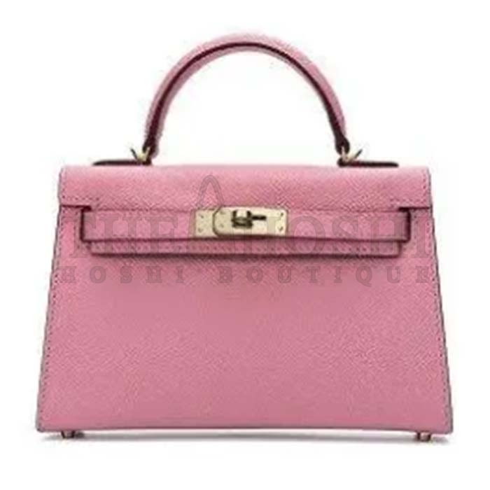 H**me5 Women Mini Kelly 20 Bag Suede Leather Gold Hardware-Pink Master Quality