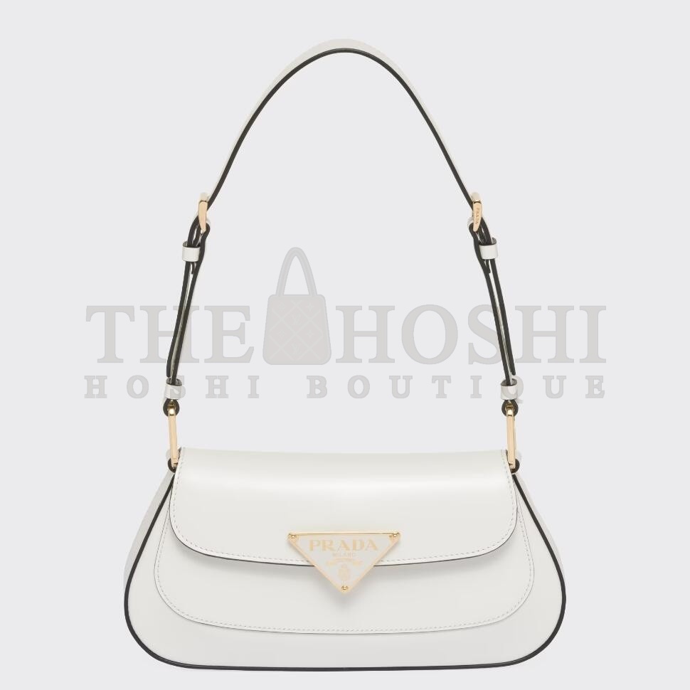 Pra*a Shoulder Bag in White Brushed Calfskin Master Quality