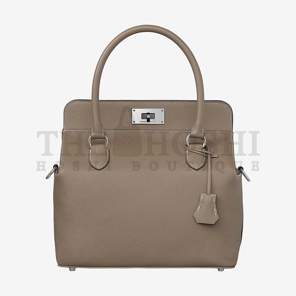 H**me5 Women Toolbox 26 Bag in Calfskin Leather-Silver Master Quality