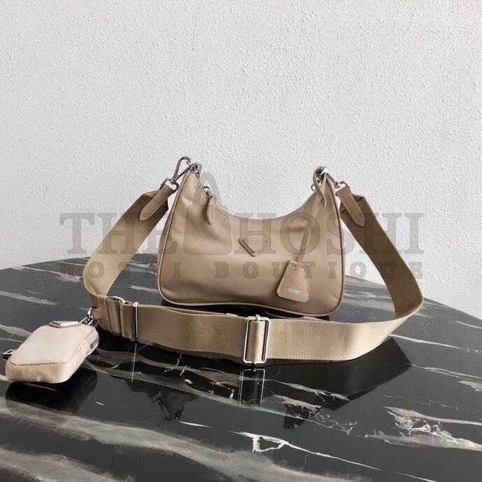 Pra*a Re-Edition 2005 Shoulder Bag In Beige Nylon Master Quality